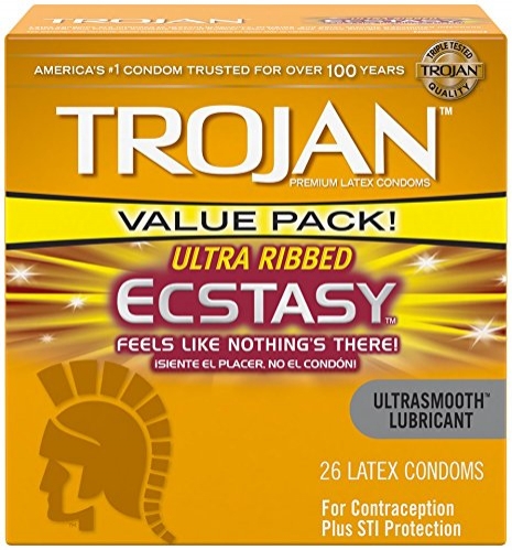 TROJAN Ultra Ribbed ECSTASY Lubricated Condoms