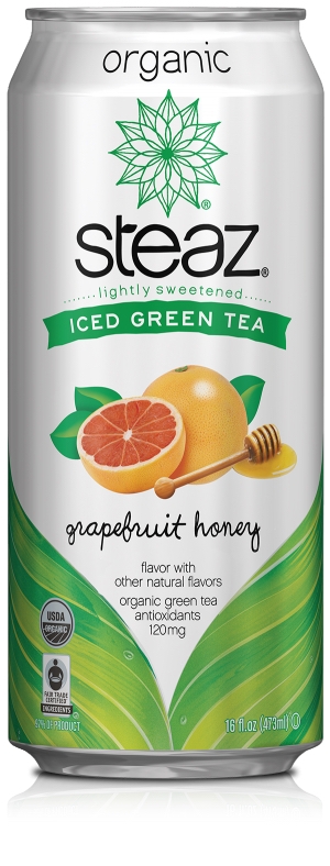 Steaz Iced green tea, grapefruit honey, lightly sweetened