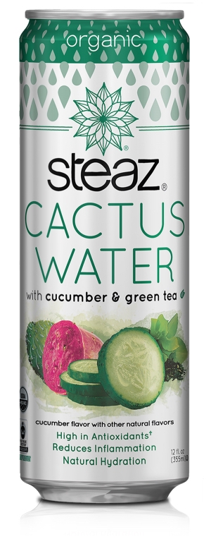 steaz cactus water with cucumber & green tea