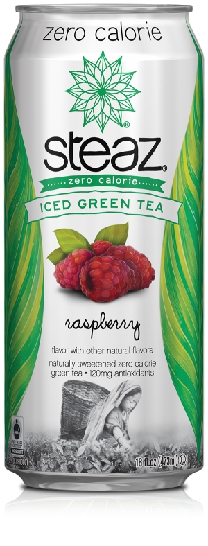 Steaz Iced green tea, Raspberry, Zero Calorie