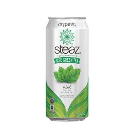 Steaz Iced green tea, mint, lightly sweetened