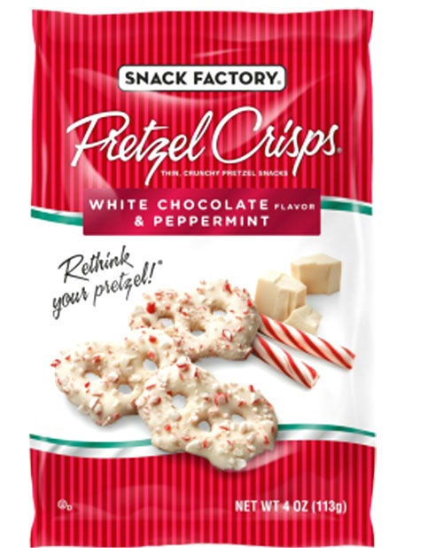 White Chocolate & Peppermint Pretzel Crisps® 4 oz bag (pack of 12)