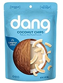Dang Glutten Free Unsweetened Toasted Coconut Chips, Lightly Salted, 4 Count