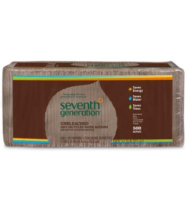 100% Recycled Napkins - unbleachedNatural unbleached