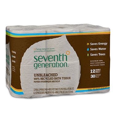 Unbleached 100% Recycled Bath Tissue