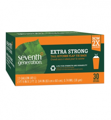 Extra Strong Tall Kitchen Trash Bags13 gallon, flap tie