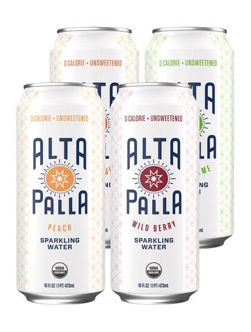 16 oz. Alta Palla Organic Sparkling Water Variety 12-Pack