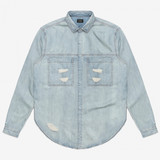DISTRESSED AGAINST DENIM SHIRT