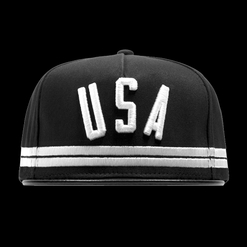BLACK USA STRIPE HAT