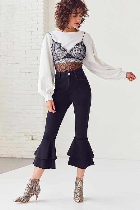 BDG High-Rise Ruffle Flare Jean