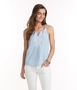 Shell Flower Embroidered Tassel Tie Top