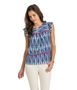 Watercolor Lines Ruffle Sleeveless Top